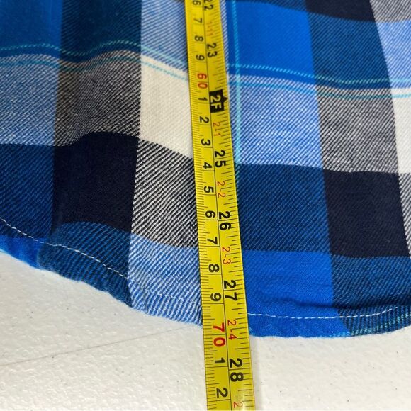 Riders by Lee Blue Plaid Flannel Long Sleeve Button Front Cotton Shirt Women XL - Picture 11 of 12